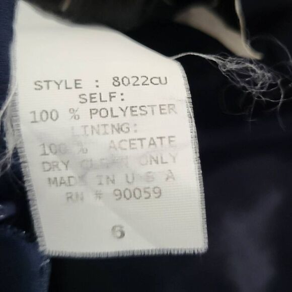 Michaelangelo Size 6 navy blue full length dress prom bridesmaid - Picture 8 of 9